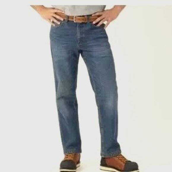 Duluth Trading Co Jeans Ballroom Relaxed Fit Tradesman Easy Light Wash Size 44 - Picture 1 of 16